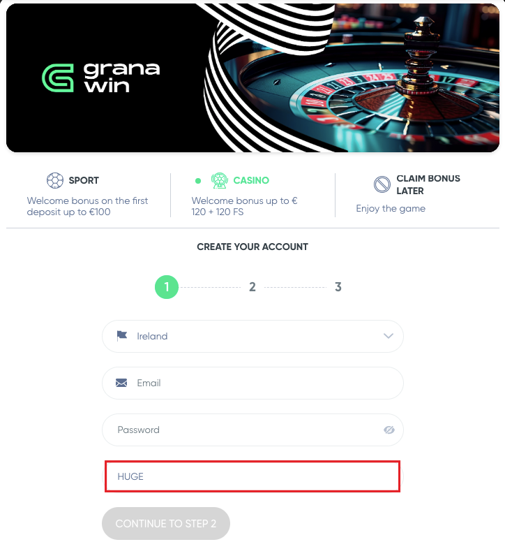 GranaWin Promo Code HUGE